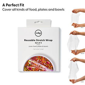 W&P Stretch Wrap 13x14 covering a plate for fridge and reheating