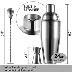 WPHUAW Pro 304 stainless steel shaker for durable bar use
