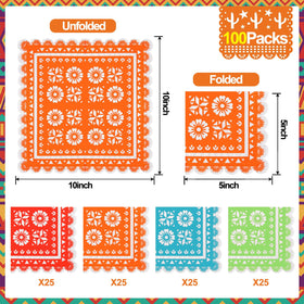 WQCI fiesta napkins four-color print for vibrant Mexican-themed table styling.