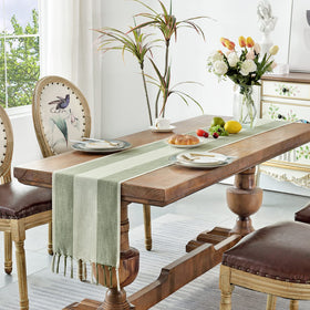 Wracra linen table runner in farmhouse style for versatile home decor