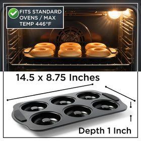 Wrenbury Bagel Pan showing carbon steel, non-stick surface for easy release.