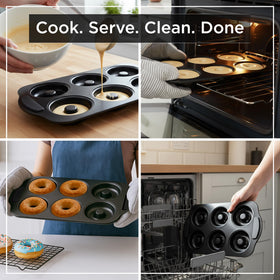 Wrenbury Bagel Pan in use for donuts, bagels, and egg bites at home.