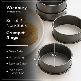 Wrenbury English muffin rings help create fluffy, even bread with no leaks.