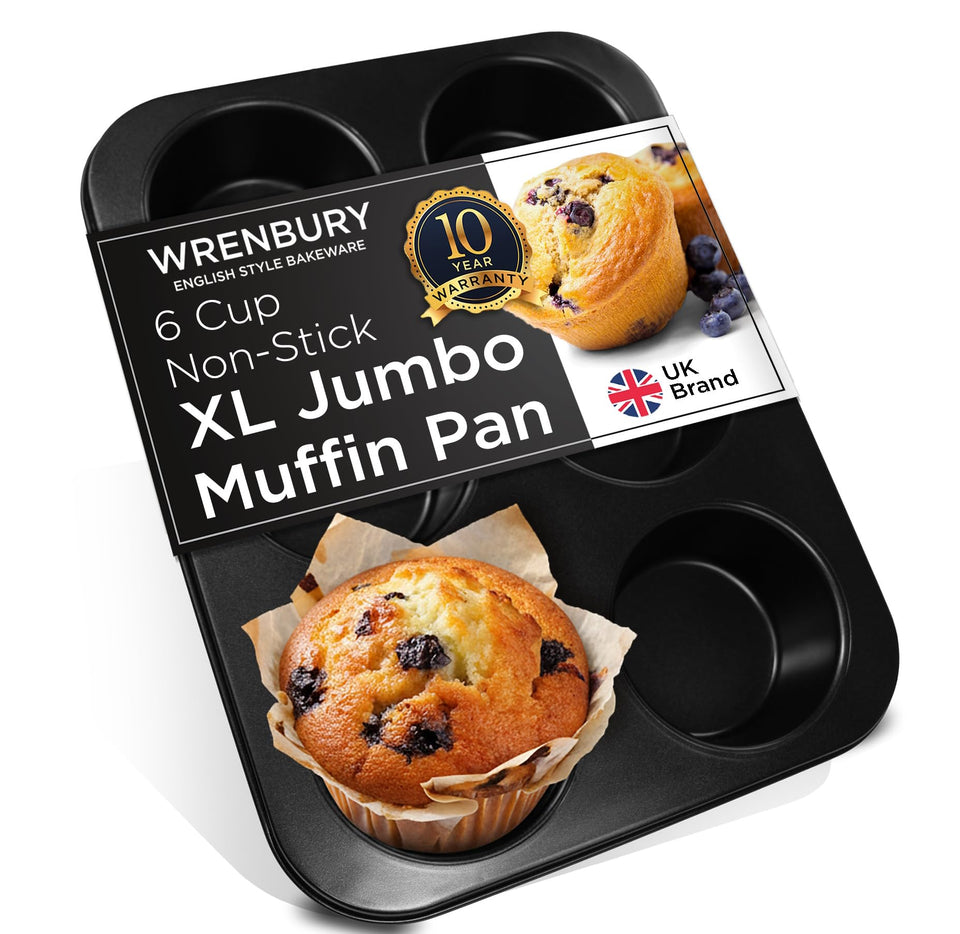 Wrenbury jumbo muffin pan front view, ideal for bakery-style giant muffins.