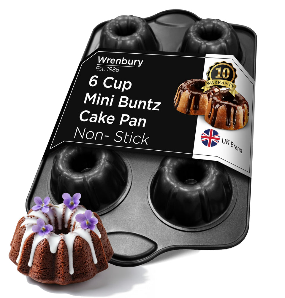 Wrenbury mini buntz pan six-cup cake for easy release