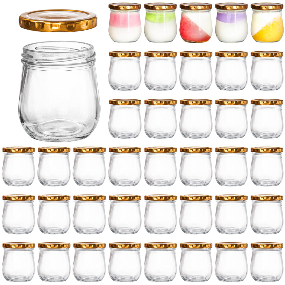 WRINGKIT 40-pack glass mason jars with airtight lids for fresh jams and sauces.