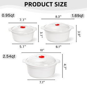 WRINGKIT bowls with lids and steam rack for easy steaming and reheating.