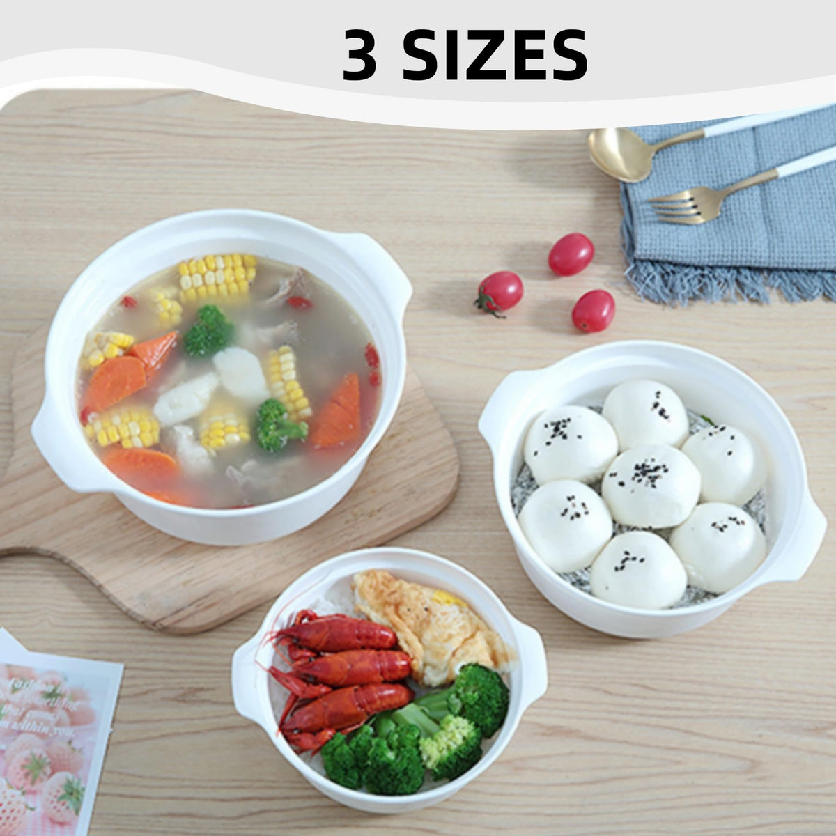 WRINGKIT versatile bowls for prep, storage, and serving in kitchen, office, or dorm.