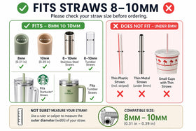 WrinX Stone Straw Topper fits 8-10 mm straws for compatibility