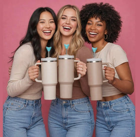 WrinX Stone Straw Topper provides sip comfort during beverages
