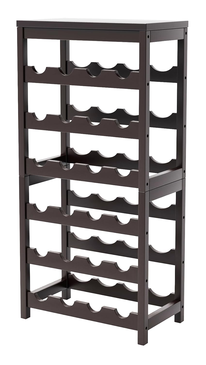 WRONWA 24-bottle wine rack stand displaying an organized collection.