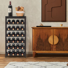 WRONWA wine rack wave bars tilt bottles to protect corks.