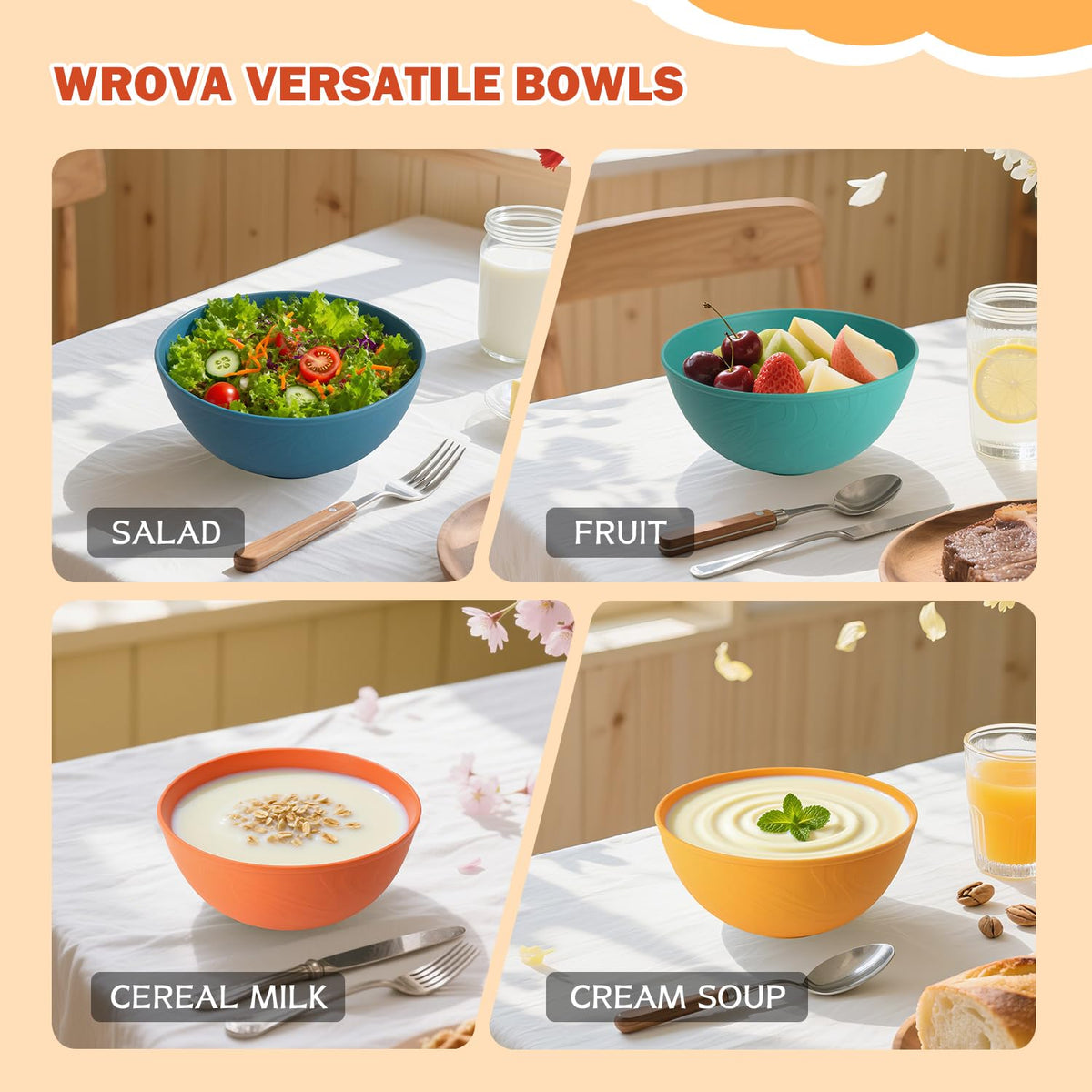 Wrova bowls interior is smooth for easy cleaning and maintenance