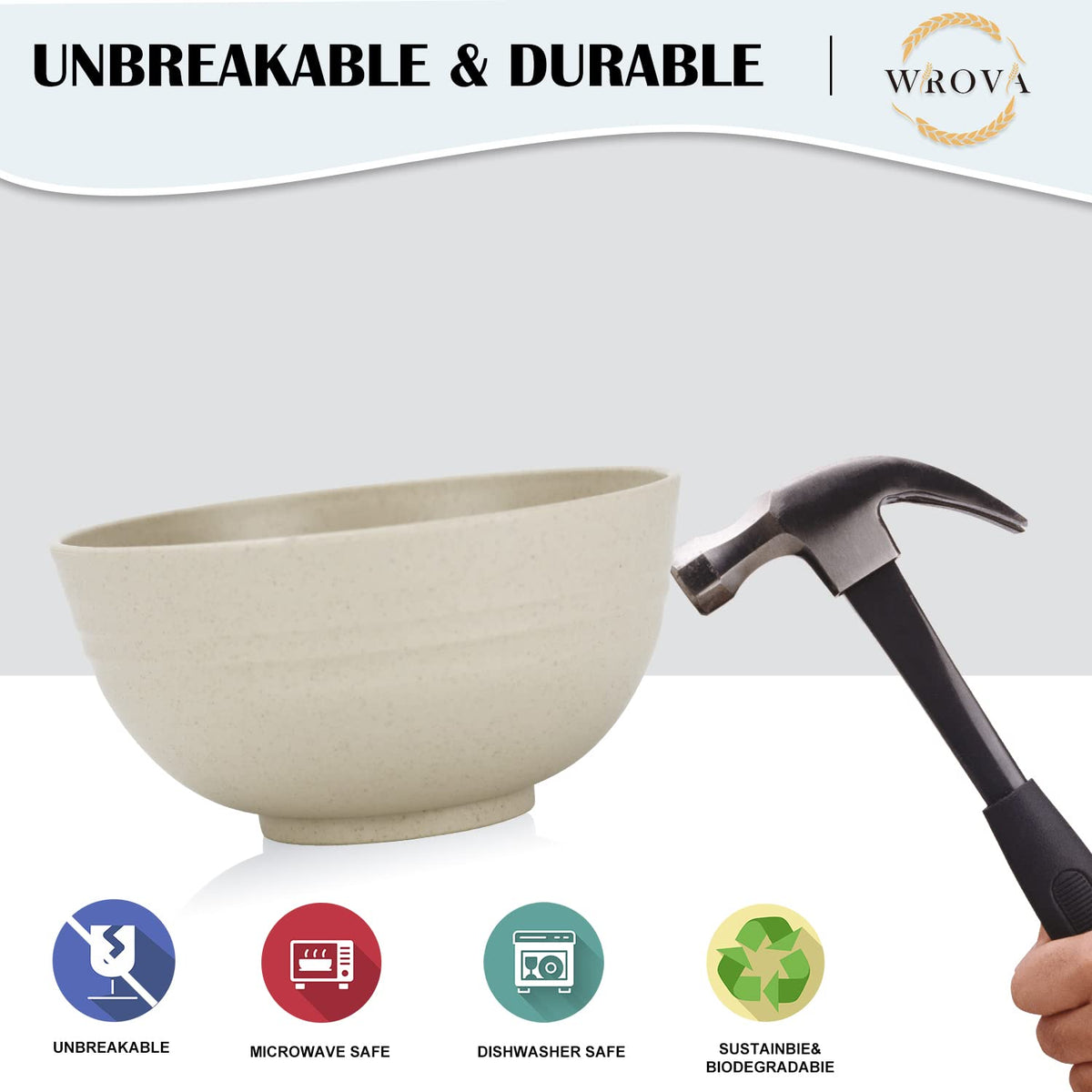 Wrova unbreakable kitchen bowls reduce breakage compared to ceramic.