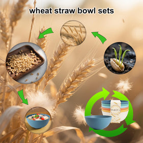Wrova easy-clean wheat straw bowls for quick prep and serving.