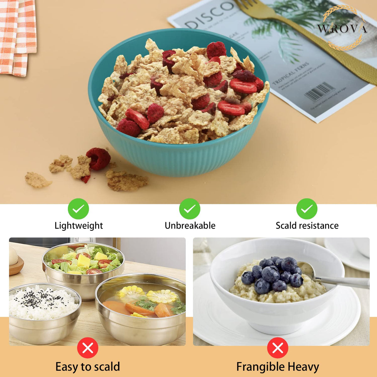 Wrova eco-friendly bowls for dorms and apartments, lightweight and durable.