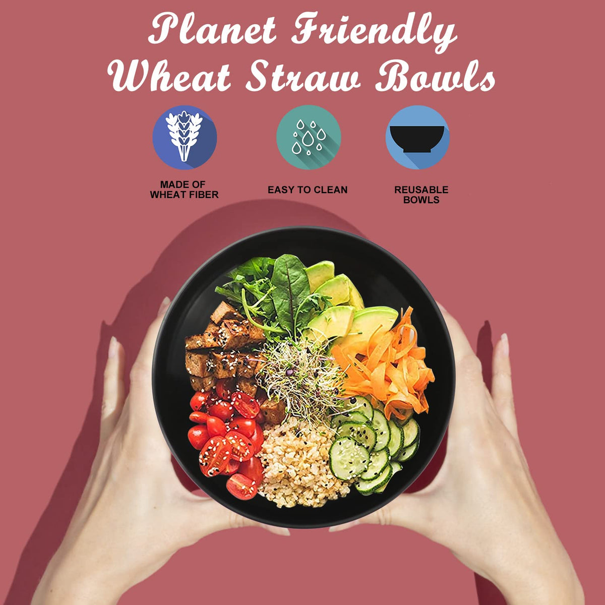 Wrova Wheat Straw Bowls dishwasher-safe for easy post-meal cleanup