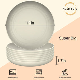 Wrova wheat straw plate, microwave and dishwasher safe for quick cleanup.
