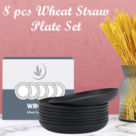 Versatile use for pasta, salads, and desserts with Wrova wheat straw plates.