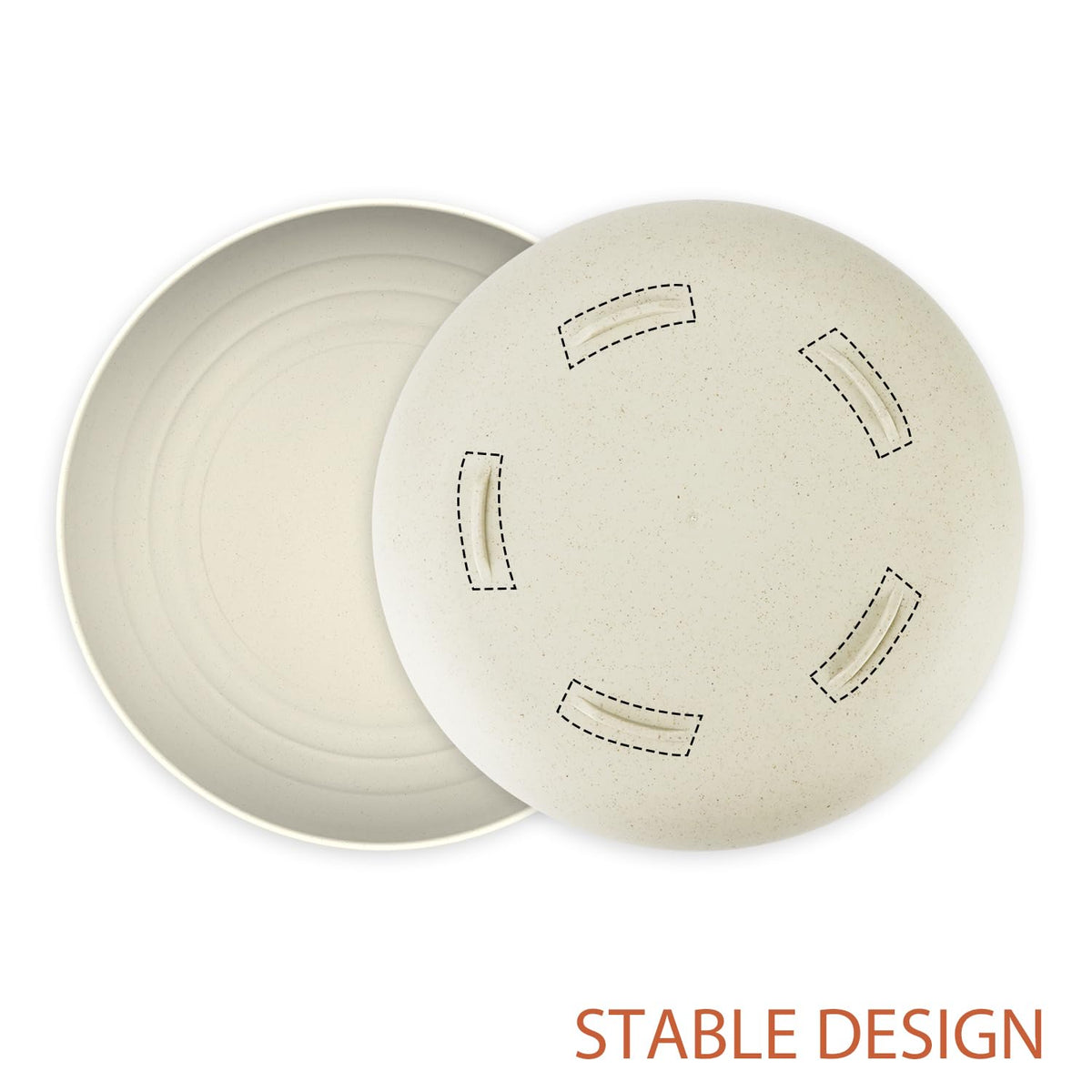 Wrova BPA-free wheat straw plate, an eco-friendly option for family dining.