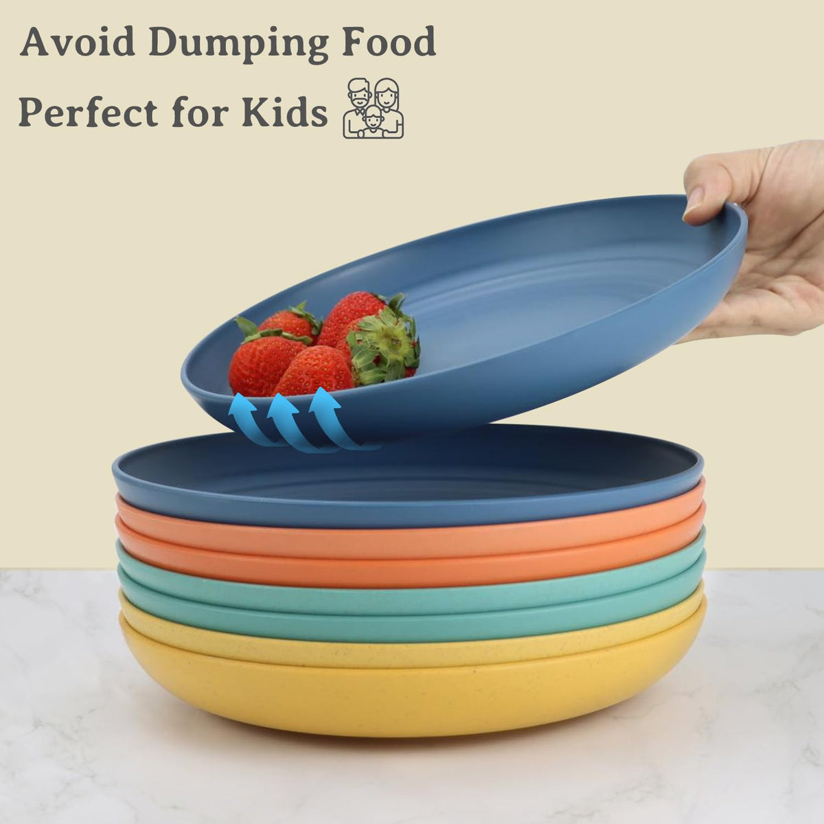 Wrova 8inch colorful-series plate adds vibrant meals for kids