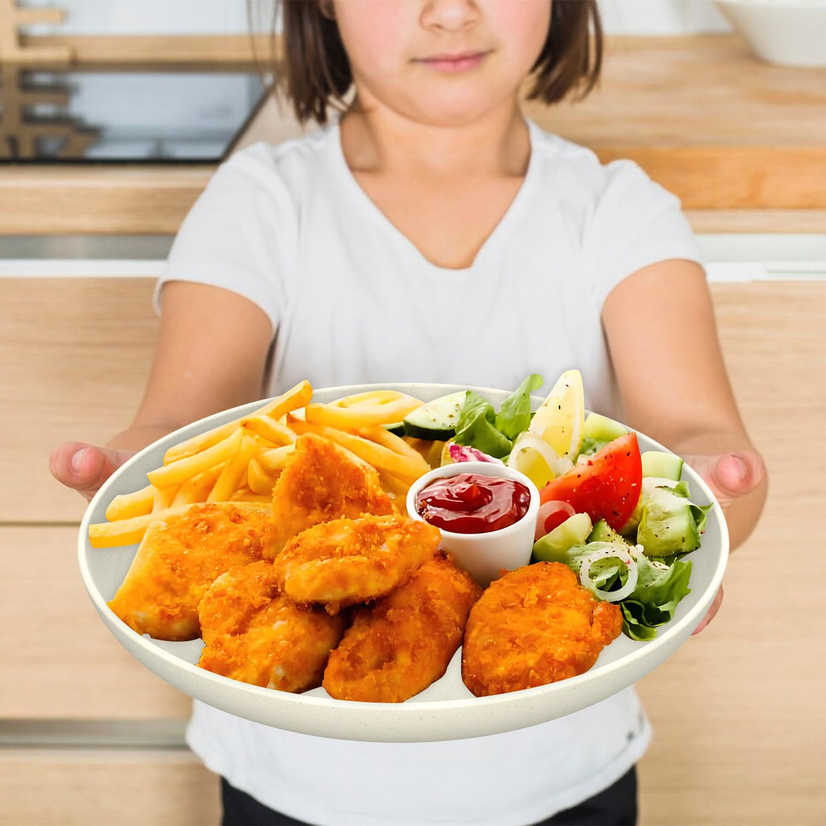 Wrova versatile plates suitable for pasta, salad, and camping meals.