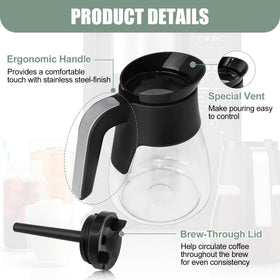 WSEYU 50 oz capacity carafe for Ninja models and busy mornings.
