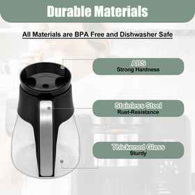 WSEYU ergonomic stainless steel handle carafe for comfortable pouring.