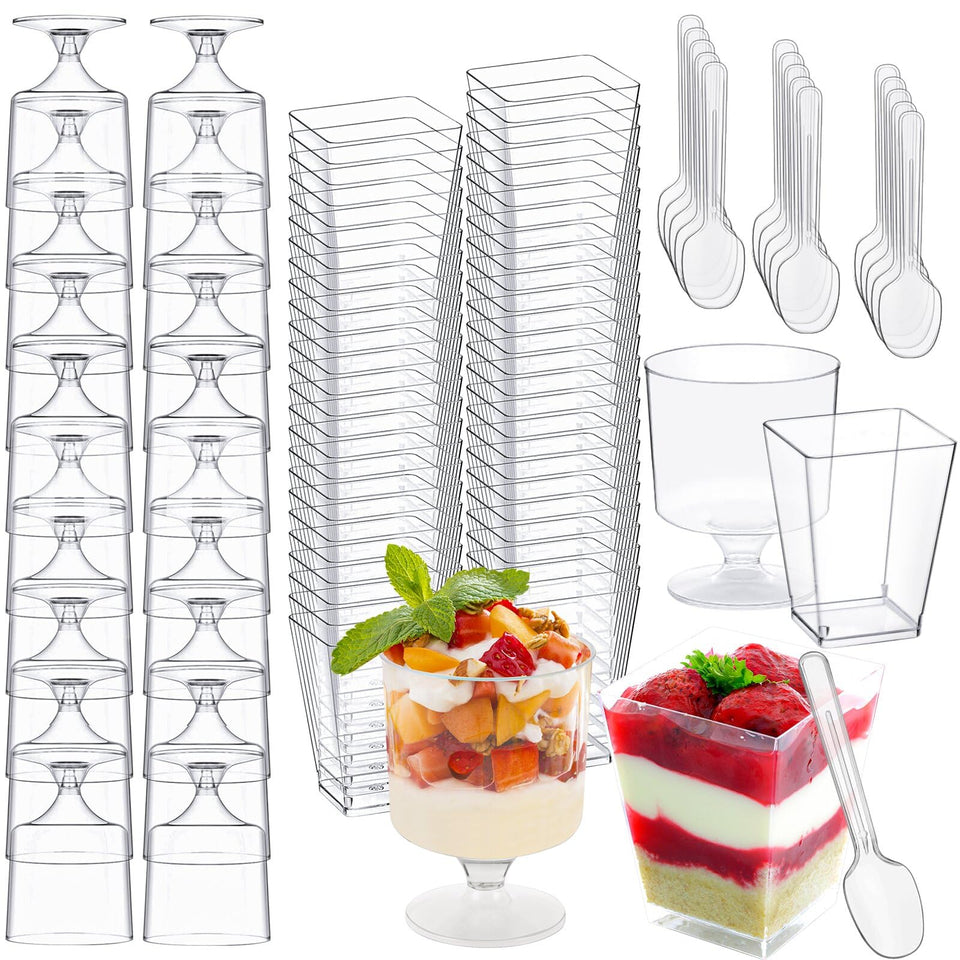wtarabur dessert cups square 5 oz for elegant parfait layers