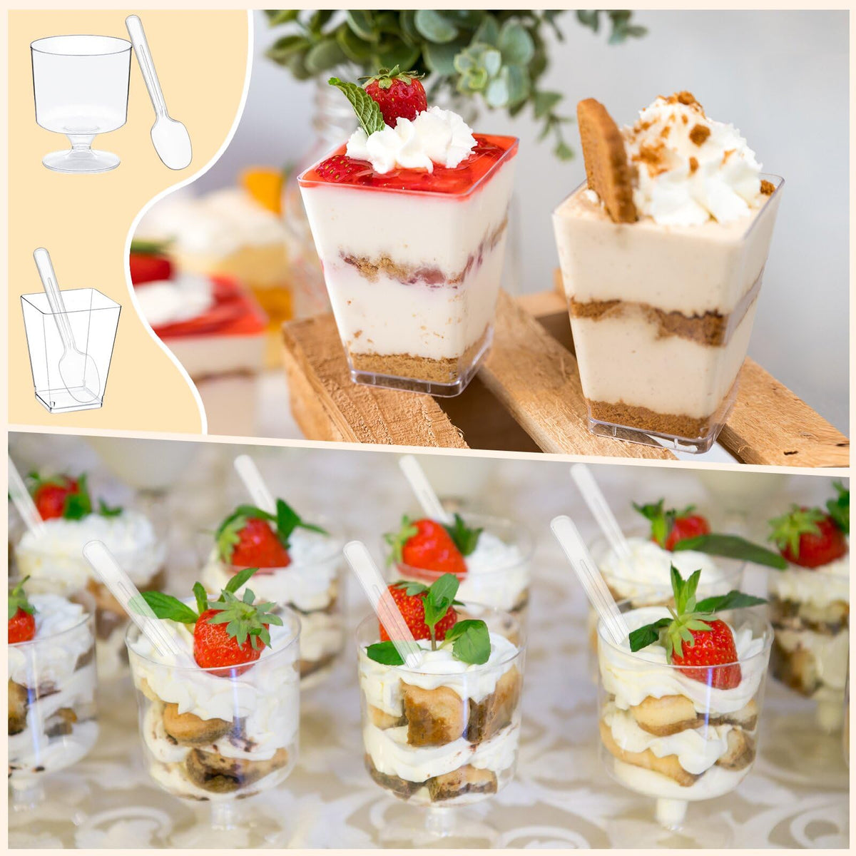 wtarabur 3.34-inch round goblets for clear presentation