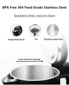 WTJMOV kettle spout prevents spills while pouring hot drinks.