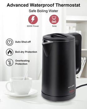 WTJMOV 800W fast boil for quick tea and coffee.