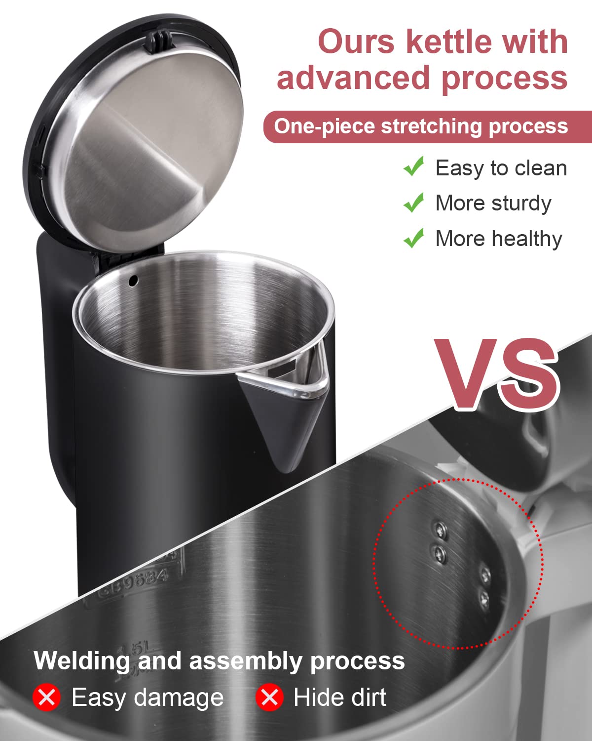 WTJMOV 360° base provides easy safe pouring from any angle.