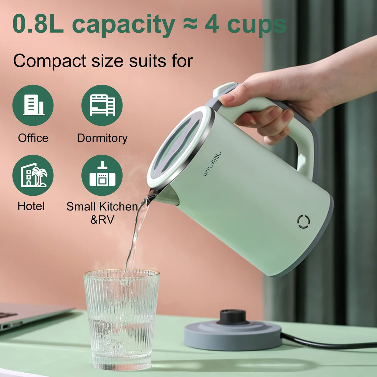 WTJMOV 0.8L capacity suits 1-3 people for tea.