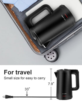 WTJMOV portable cordless kettle ideal for travel and desk use.