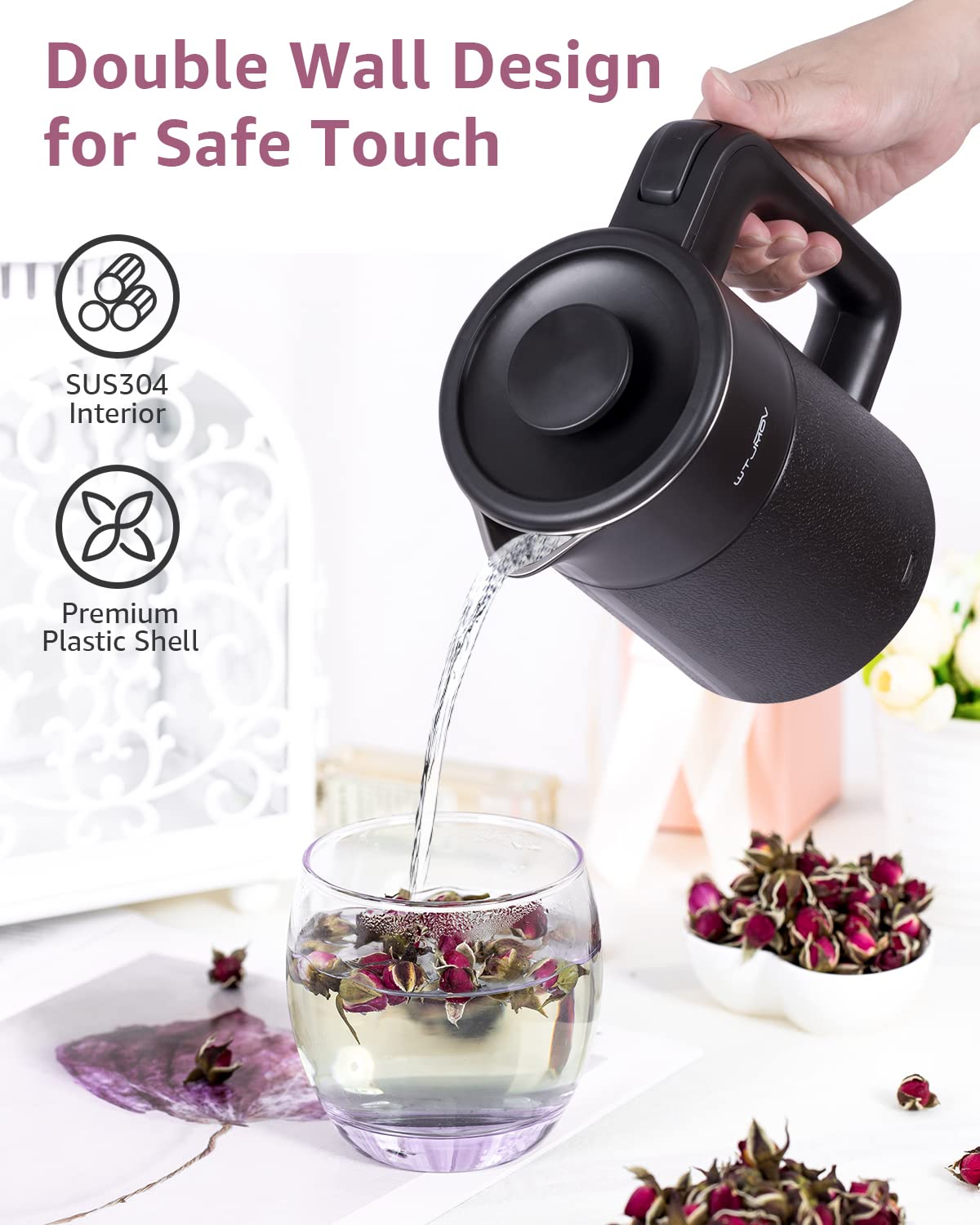 WTJMOV tea coffee ready kettle ideal for quick hot beverages on the go.