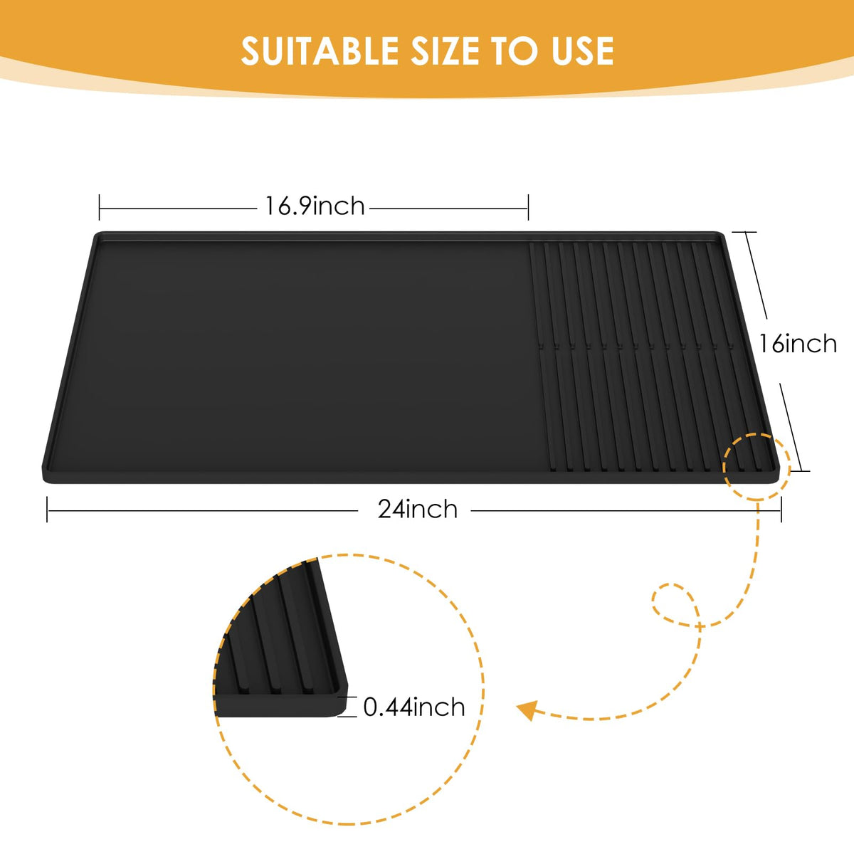 WUDIALIEN silicone mat with drain function manages spills and cups drying