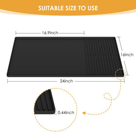 WUDIALIEN silicone mat with drain function manages spills and cups drying