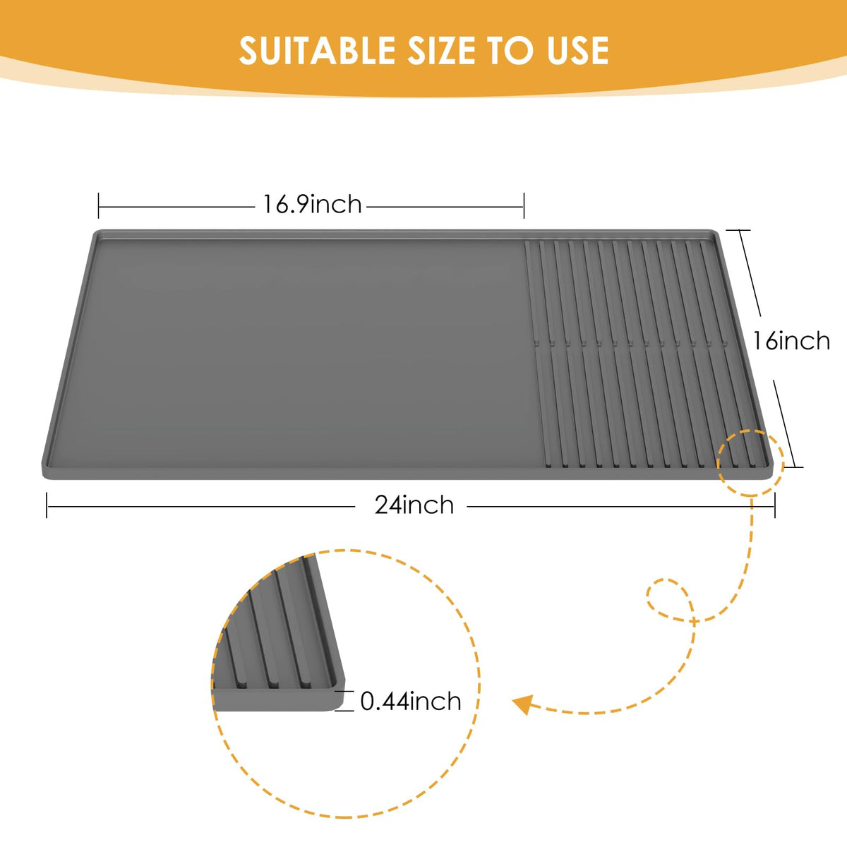 WUDIALIEN mat drain-section area designed for cups and wet items