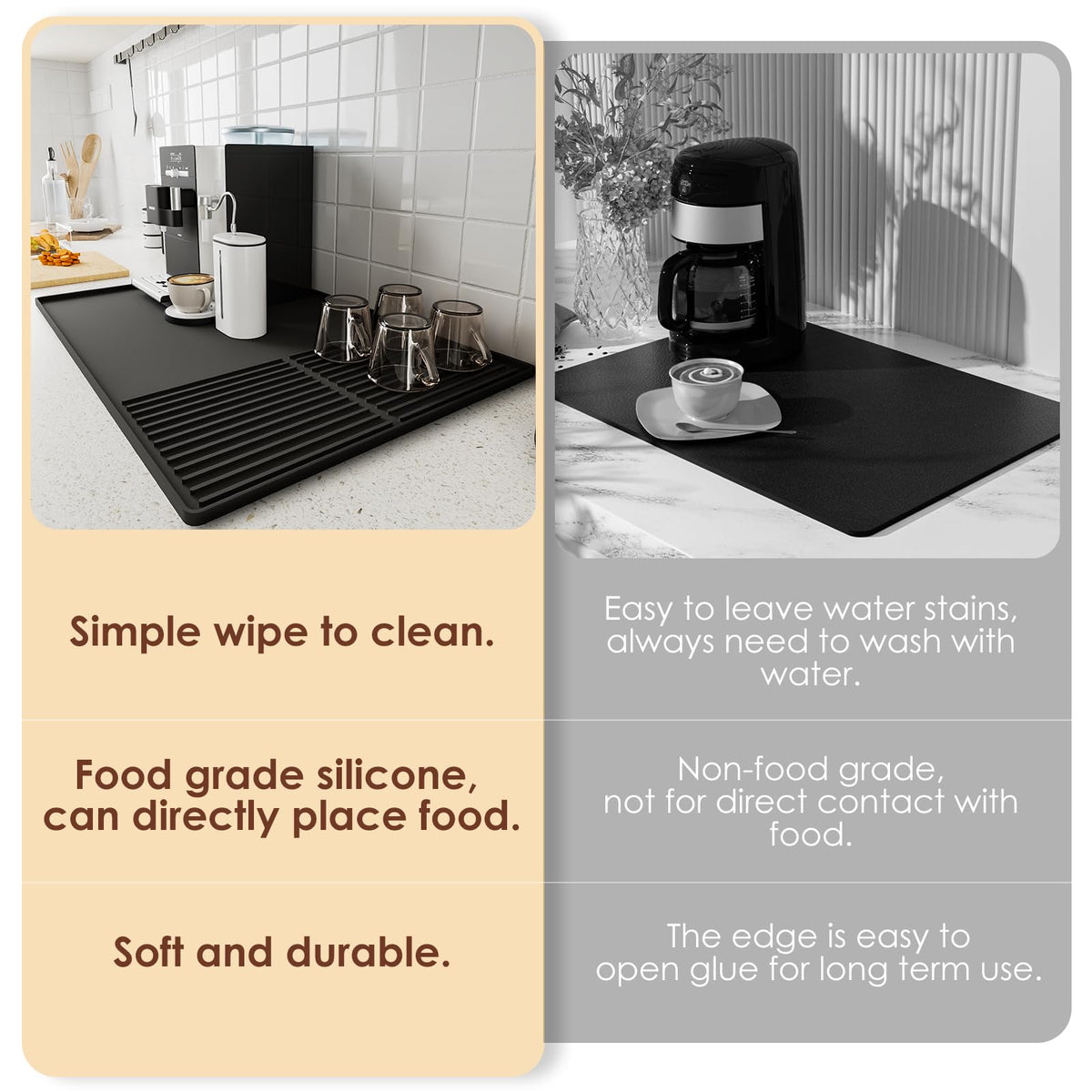 WUDIALIEN silicone mat is easy to wipe clean after use