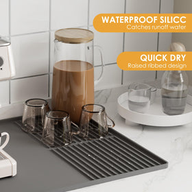 WUDIALIEN spill-containment mat catches drips, keeping countertops dry