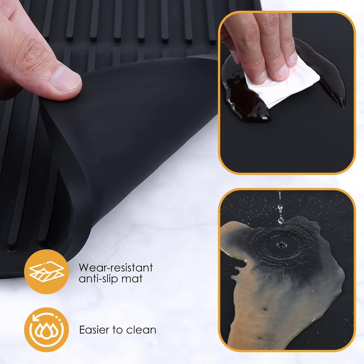 WUDIALIEN silicone mat with zone-divided layout keeps large equipment organized