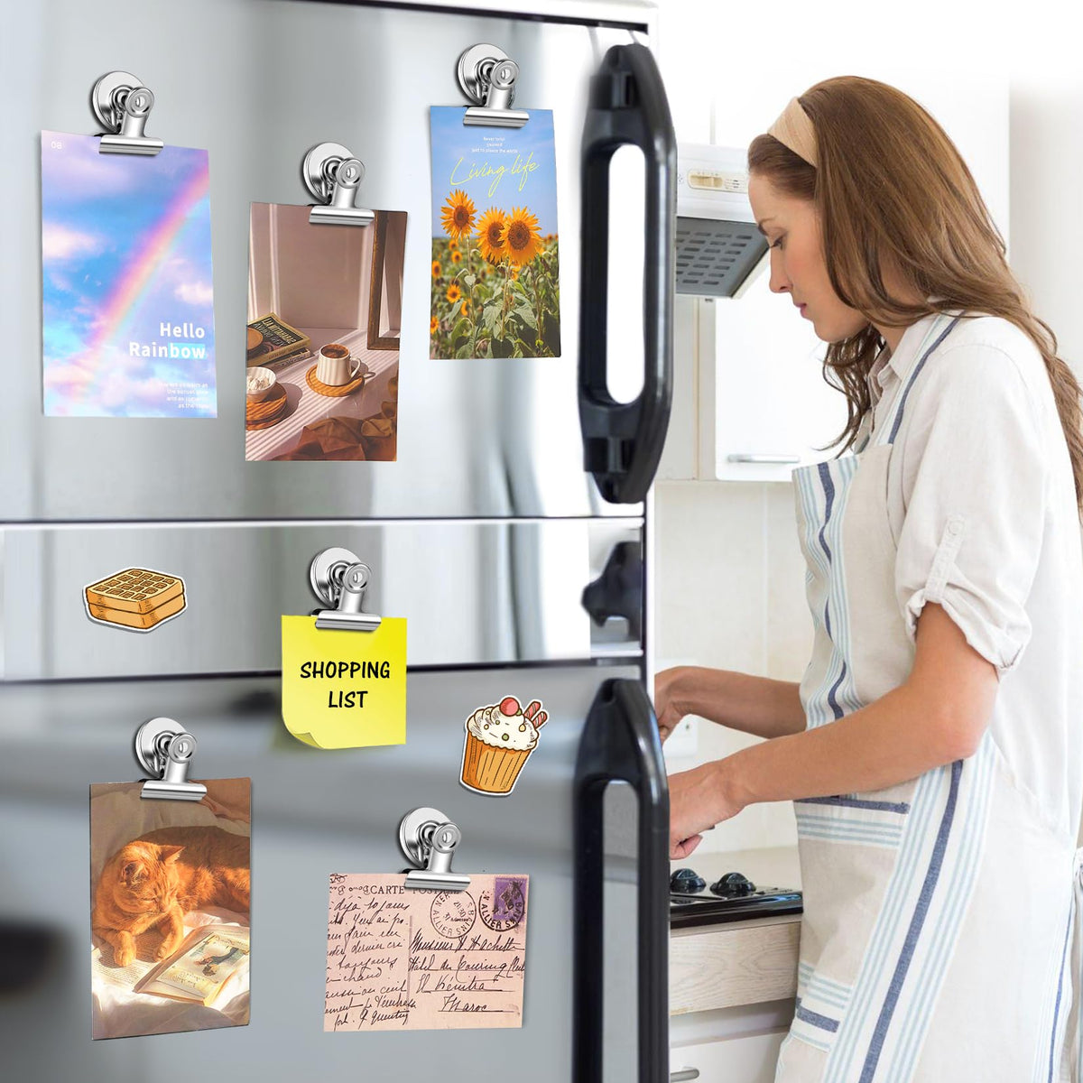 WUDIME clear-sticker fridge magnet protects surfaces while displaying schedules