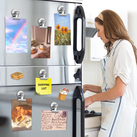 WUDIME clear-sticker fridge magnet protects surfaces while displaying schedules