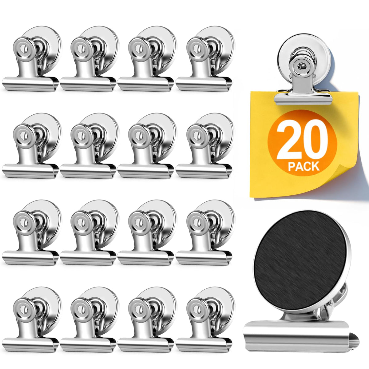 WUDIME round magnetic clip for fridge holds photos and notes with strong grip