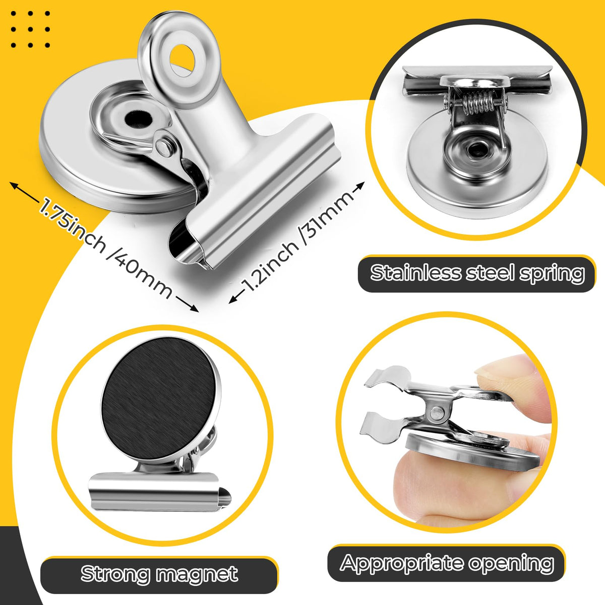 WUDIME stainless-steel magnet clip adds sleek rustproof organization for home or office