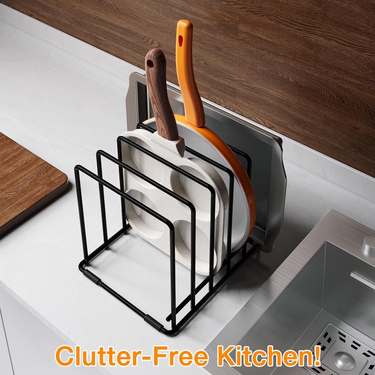 Rust-resistant finish ensures long-lasting kitchen organization.