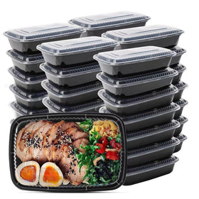 WUHUIXOZ meal prep container set with 32 oz capacity and leak-proof lids for organized lunches