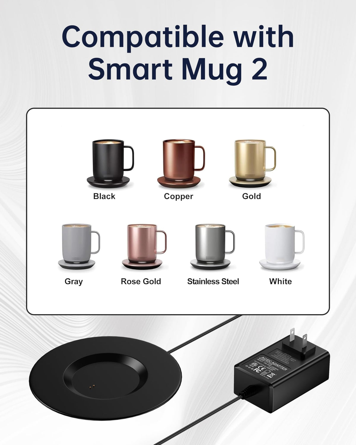 WUKUR charging coaster with 59 inches cord offers flexible placement