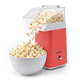 Wumple hot air popcorn machine front view shows a compact, oil-free snack solution for home theaters